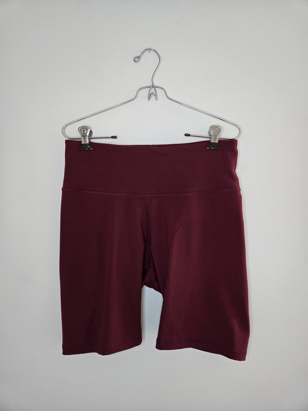 Old Navy high-rise bike shorts, burgundry/deep wine, 8" inseam, large